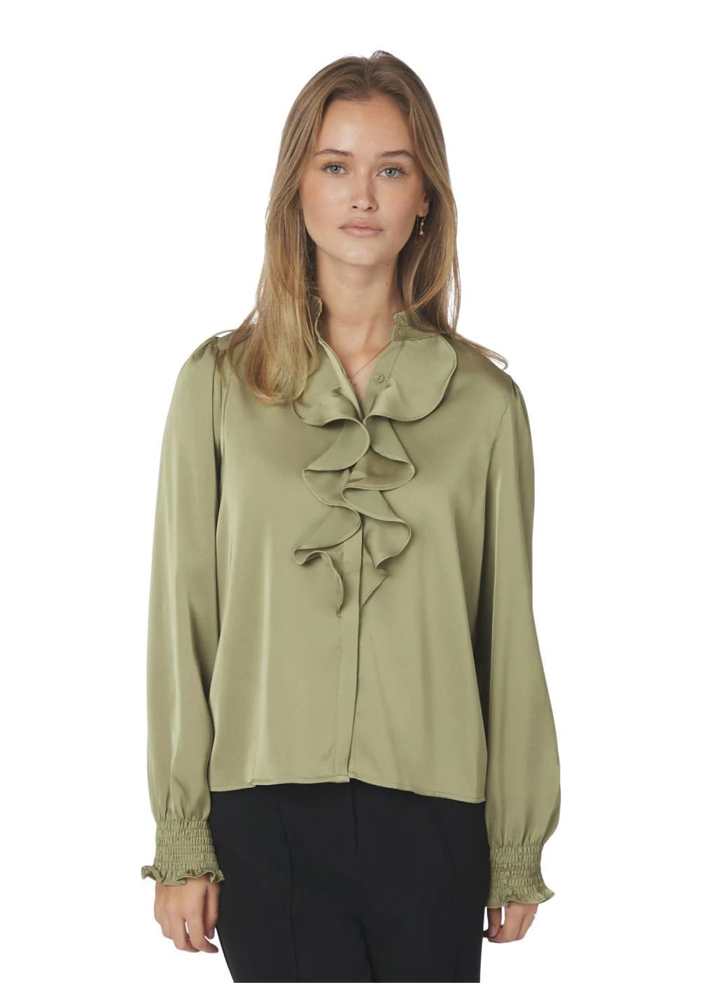 Zamola Blouse - Dusty Army - Image 3