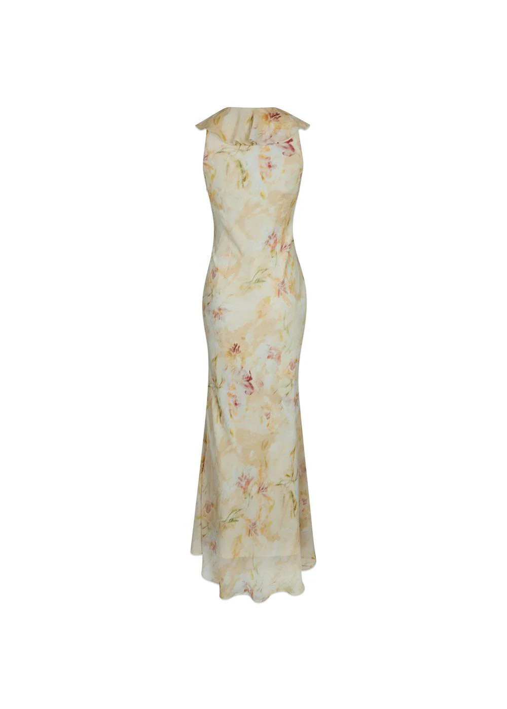 Zella Chiffon Print Dress - Dusty Yellow - Image 2