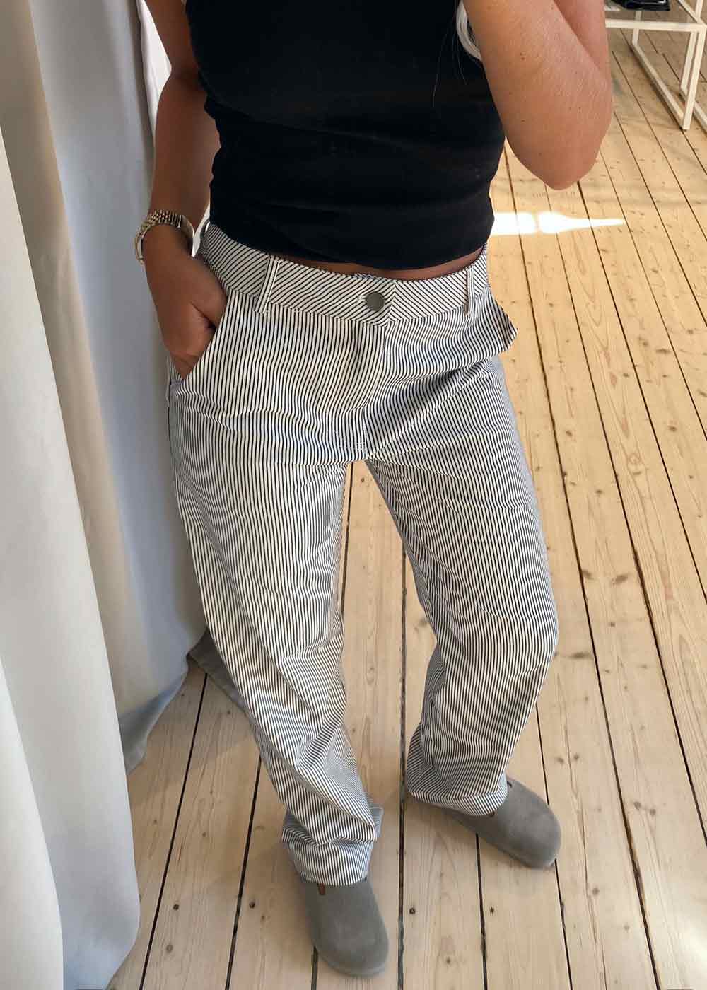 Zuzan Stripe Pants - Off White - Image 2